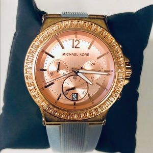 Michael Kors Rose Gold Grey Silicone Watch
